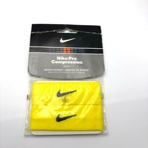Nike‎ Pro Compression Biceps Bands Dri Fit Arm Sleeves Yellow OSFM